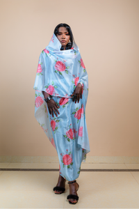 Floral Baby Blue Toub
